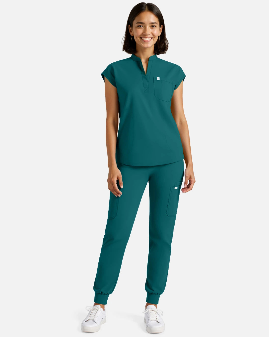 Dark Green – Eadflie Women's Sleeveless Henley Uniform Top – product image 69