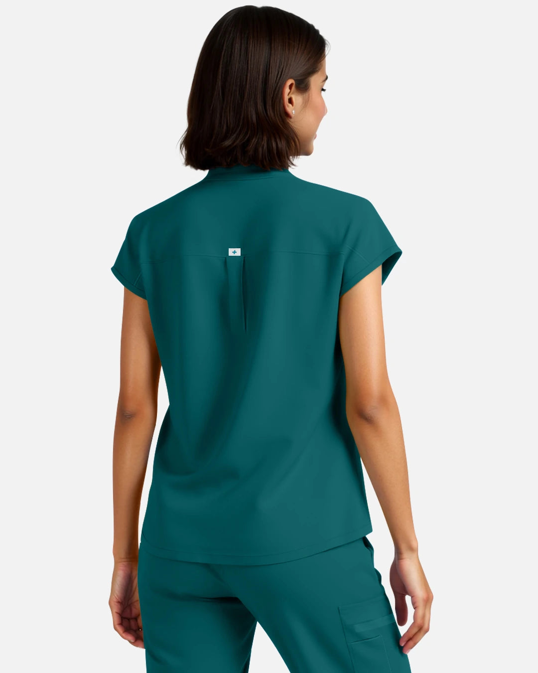 Dark Green – Eadflie Women's Sleeveless Henley Uniform Top – product image 70