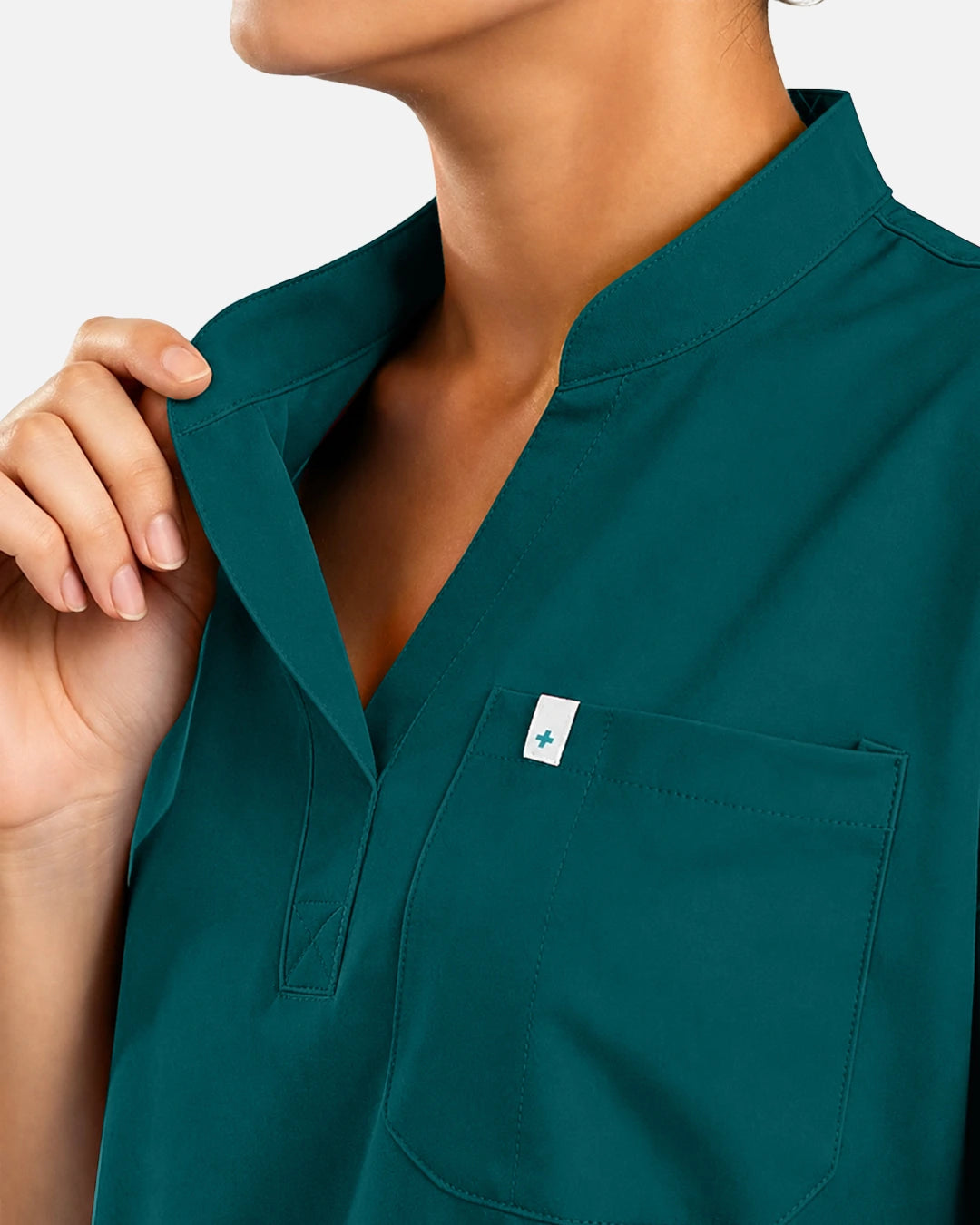 Dark Green – Eadflie Women's Sleeveless Henley Uniform Top – product image 72