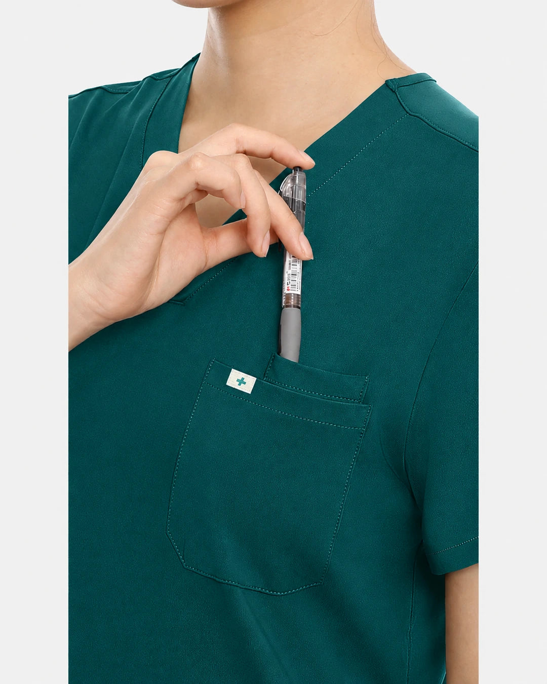 Dark Green – Eadflie Women's Classic V-Neck Uniform Top – product image 81