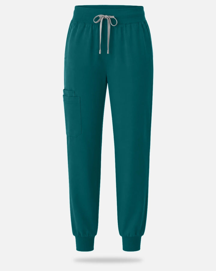 Eadflie Women's Tapered Jogger Uniform Pants – Soft Stretch Bottoms - Dark Green