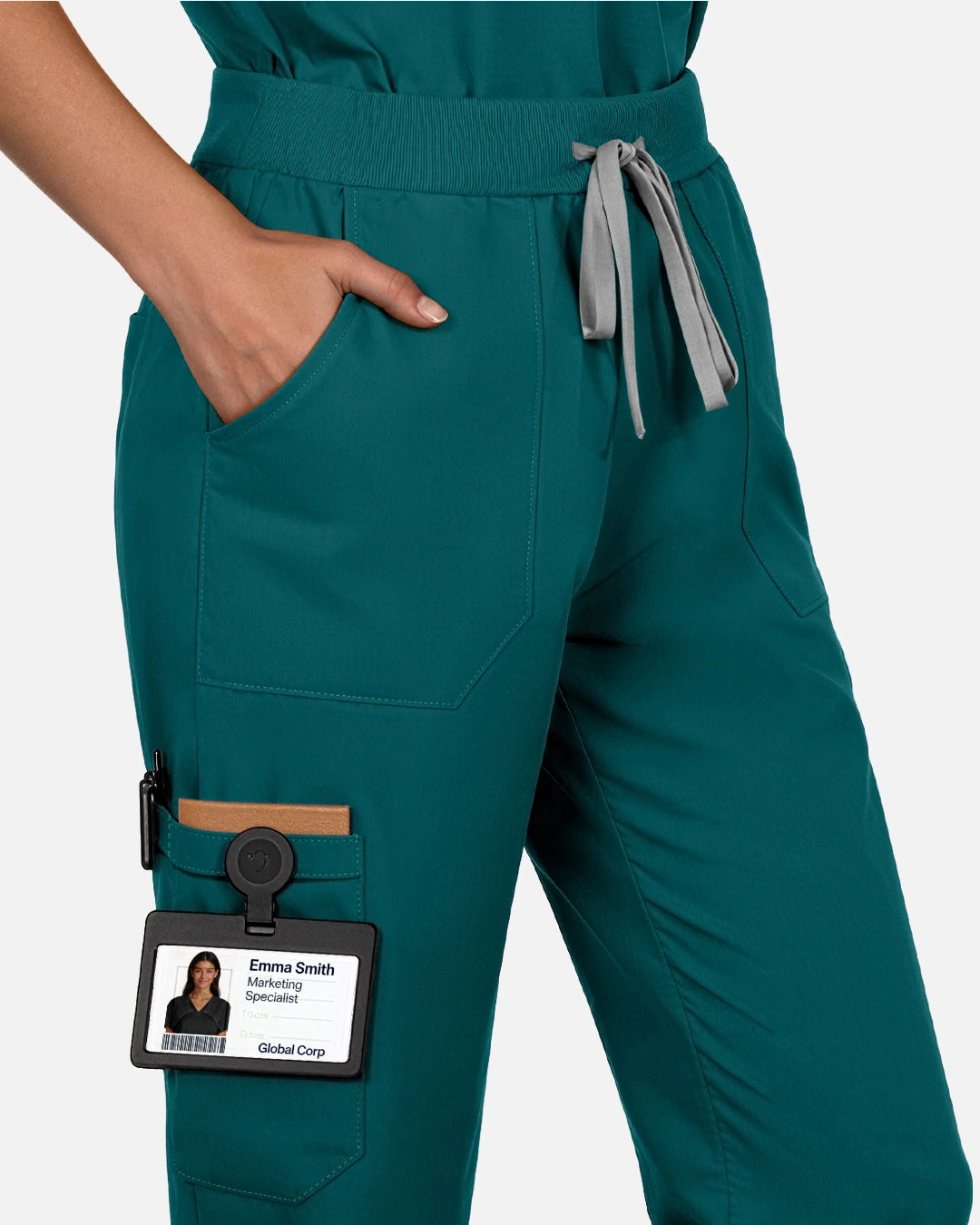 Dark Green – Eadflie Women's Woven Straight-Leg Uniform Pants – Structured Tailored Bottoms – product image 75