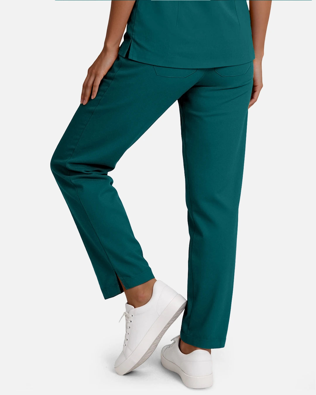 Dark Green – Eadflie Women's Woven Straight-Leg Uniform Pants – Structured Tailored Bottoms – product image 76