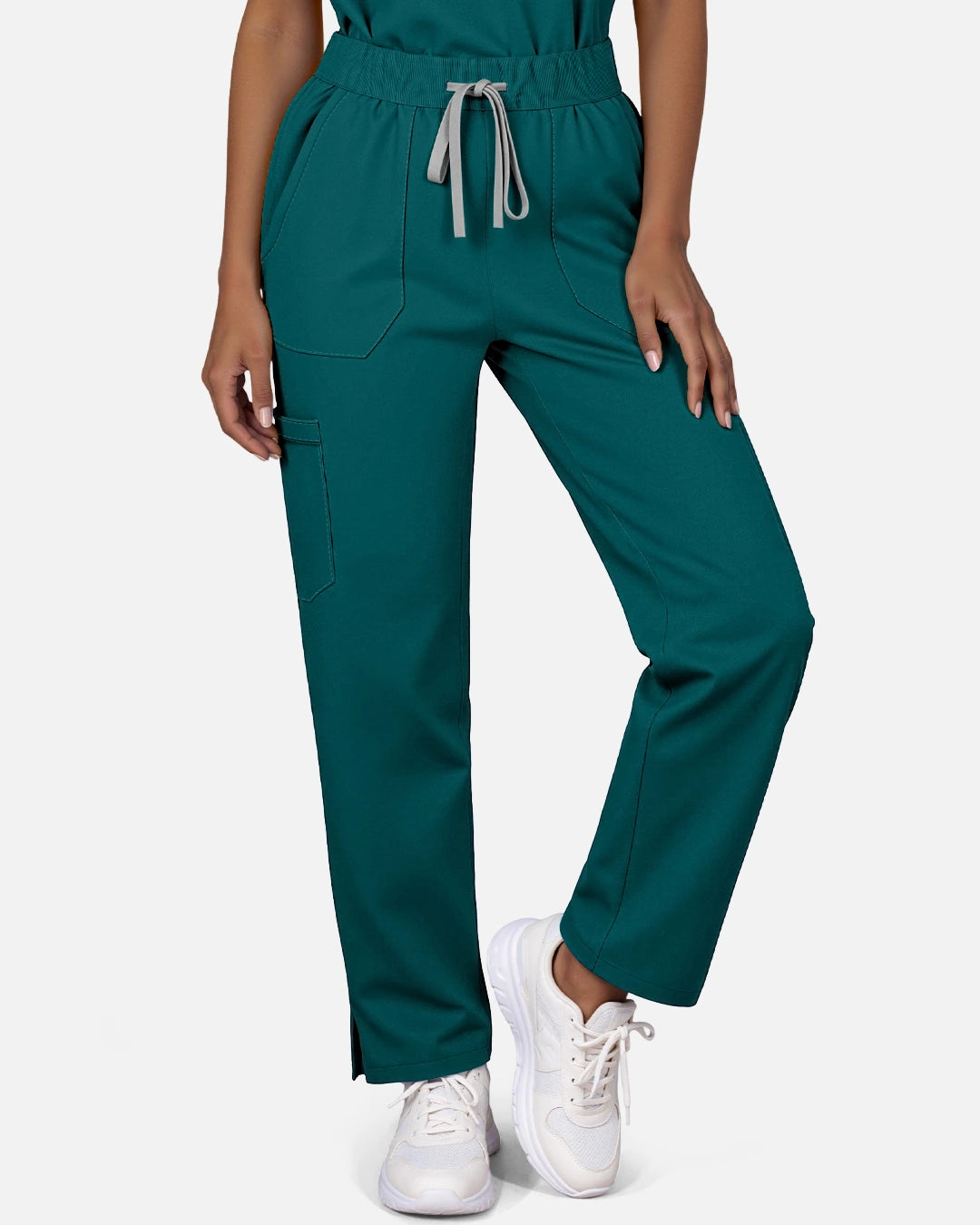 Dark Green – Eadflie Women's Woven Straight-Leg Uniform Pants – Structured Tailored Bottoms – product image 77