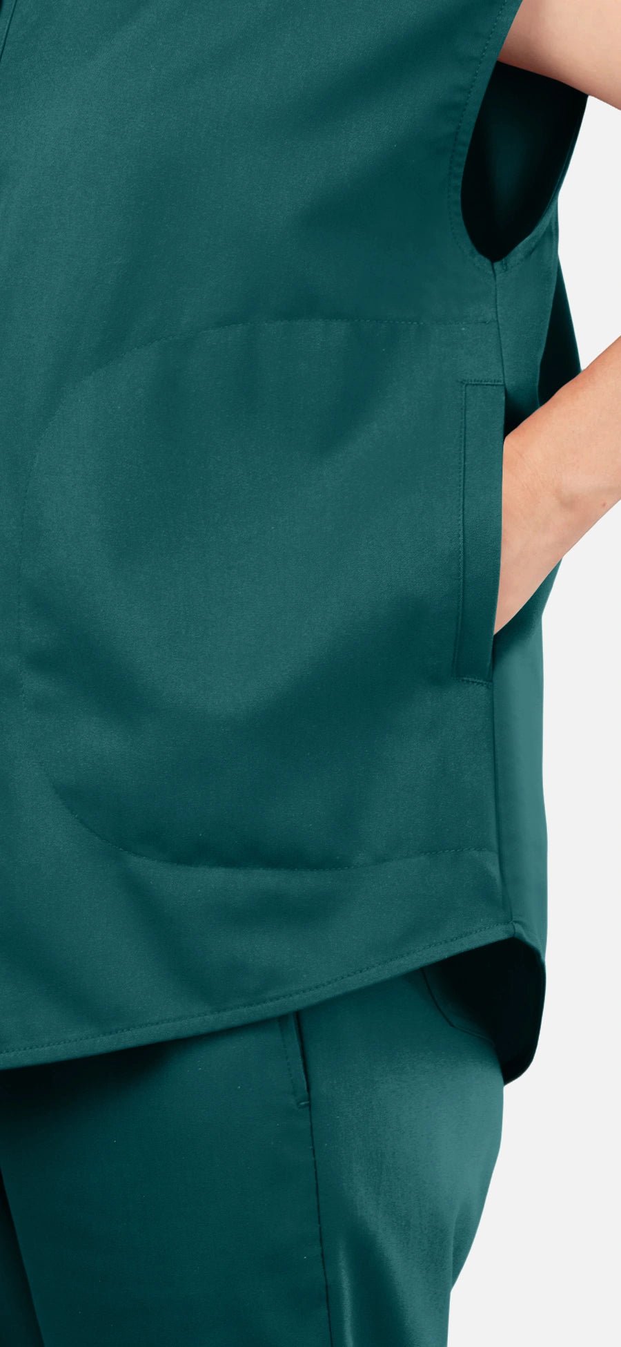 Dark Green – Eadflie Women's Sleeveless Mandarin Collar Jogger Uniform Set – product image 71