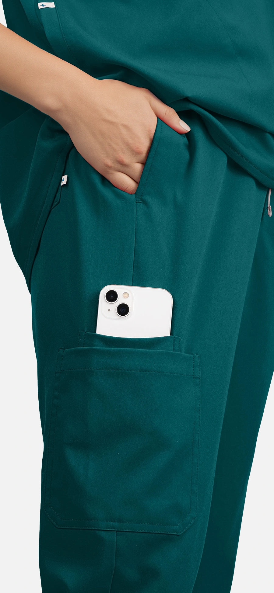 Dark Green – Eadflie Women's Sleeveless Mandarin Collar Jogger Uniform Set – product image 72