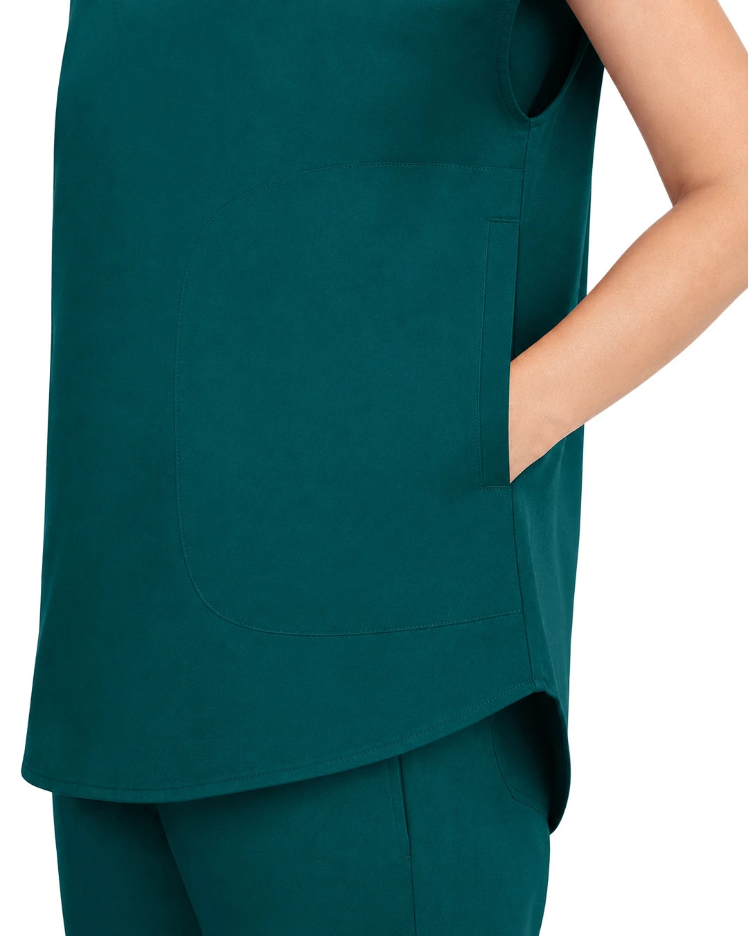 Dark Green – Eadflie Women's Sleeveless Mandarin Collar Uniform Top – product image 17