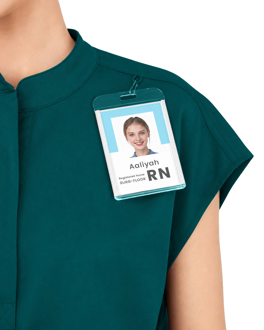 Dark Green – Eadflie Women's Sleeveless Mandarin Collar Uniform Top – product image 18