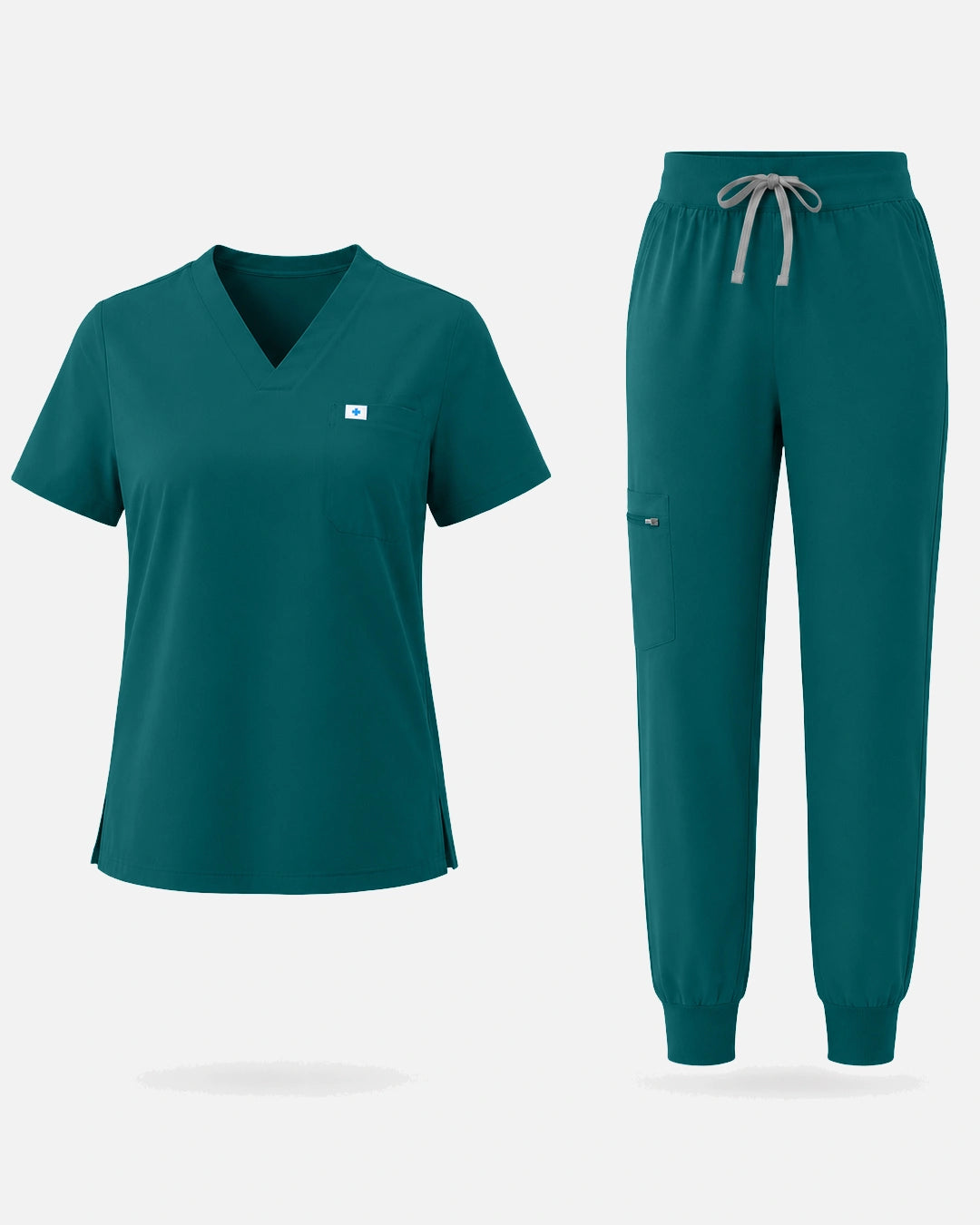 Dark Green – Eadflie Women's Classic V-Neck Jogger Uniform Set – product image 55
