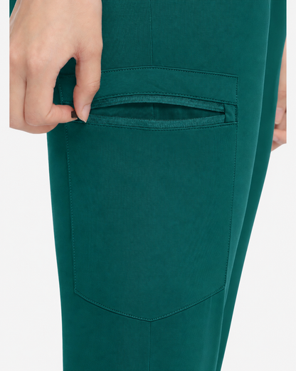 Dark Green – Eadflie Women's Knit V-Neck Jogger Uniform Set – product image 96