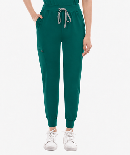 Dark Green – Eadflie Women's Knit V-Neck Jogger Uniform Set – product image 97