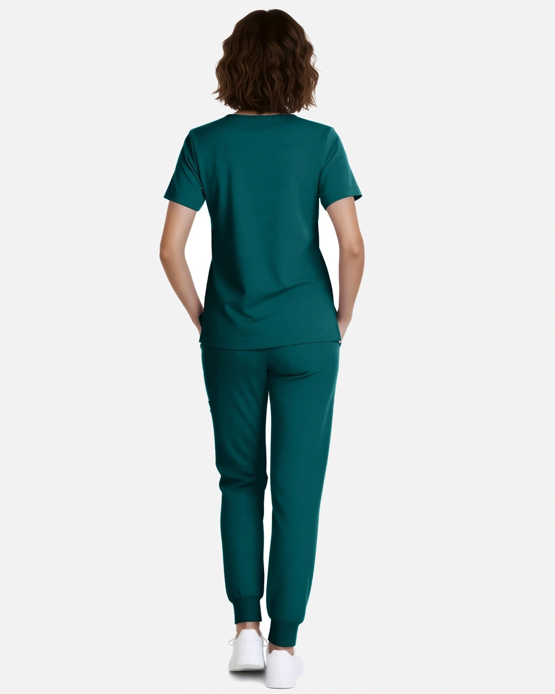 Dark Green – Eadflie Women's Classic V-Neck Jogger Uniform Set – product image 58