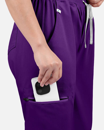 Dark Purple – Eadflie Women's Multi-Pocket Jogger Uniform Pants – product image 79