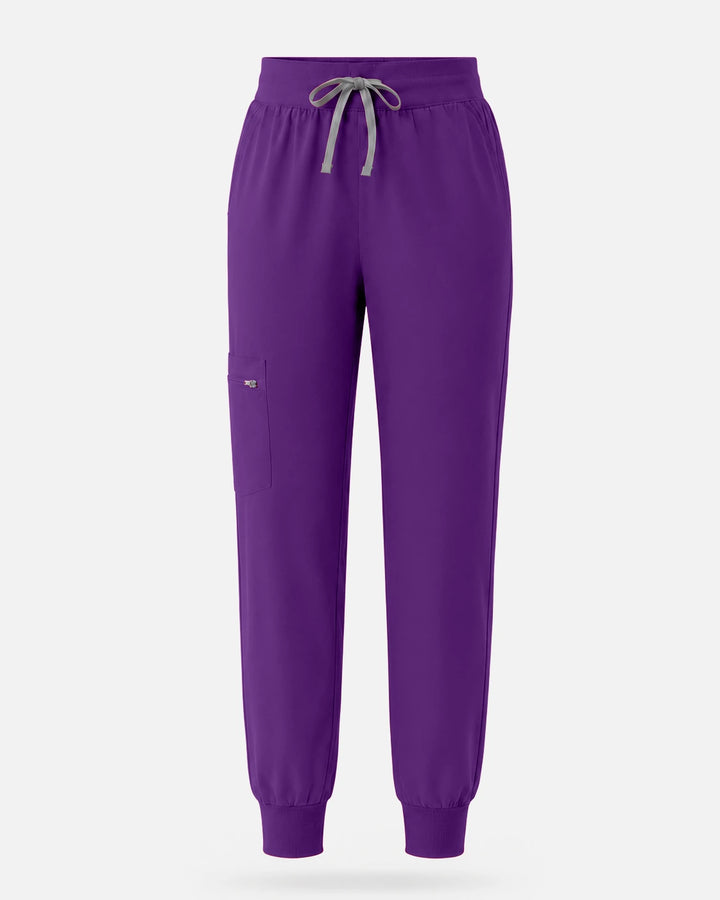 Eadflie Women's Multi-Pocket Jogger Uniform Pants - Dark Purple