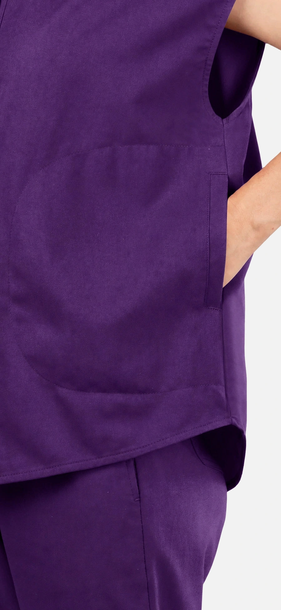 Purple – Eadflie Women's Sleeveless Mandarin Collar Jogger Uniform Set – product image 120