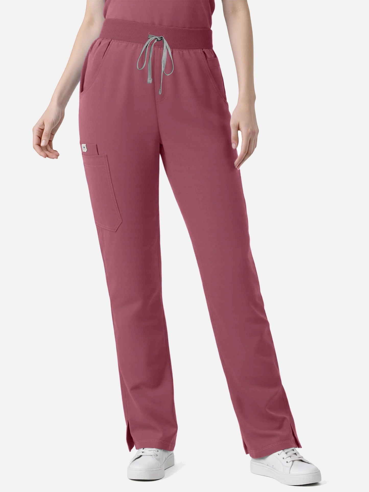 Flesh Pink – Eadflie Women's Zip Polo Straight-Leg Uniform Set – product image 80
