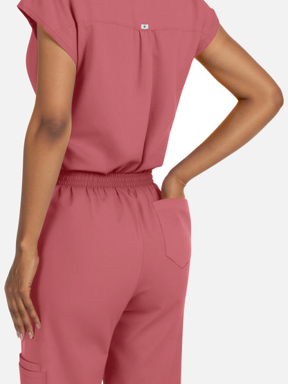 Flesh Pink – Eadflie Women's Henley Sleeveless Jogger Uniform Set – product image 89