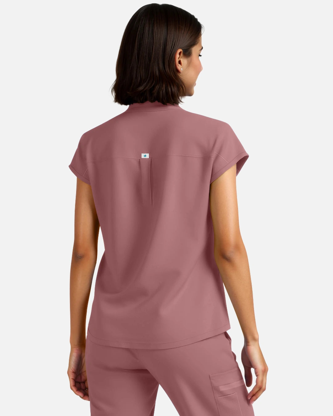 Flesh Pink – Eadflie Women's Sleeveless Henley Uniform Top – product image 27