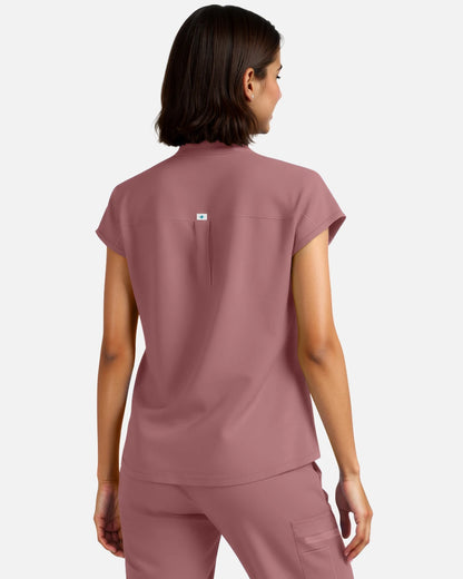 Flesh Pink – Eadflie Women's Sleeveless Henley Uniform Top – product image 27