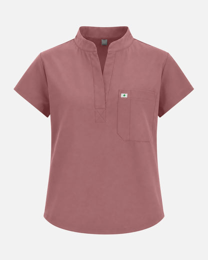 Flesh Pink – Eadflie Women's Sleeveless Henley Uniform Top – product image 30