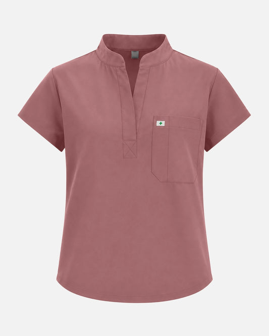 Flesh Pink – Eadflie Women's Sleeveless Henley Uniform Top – product image 30