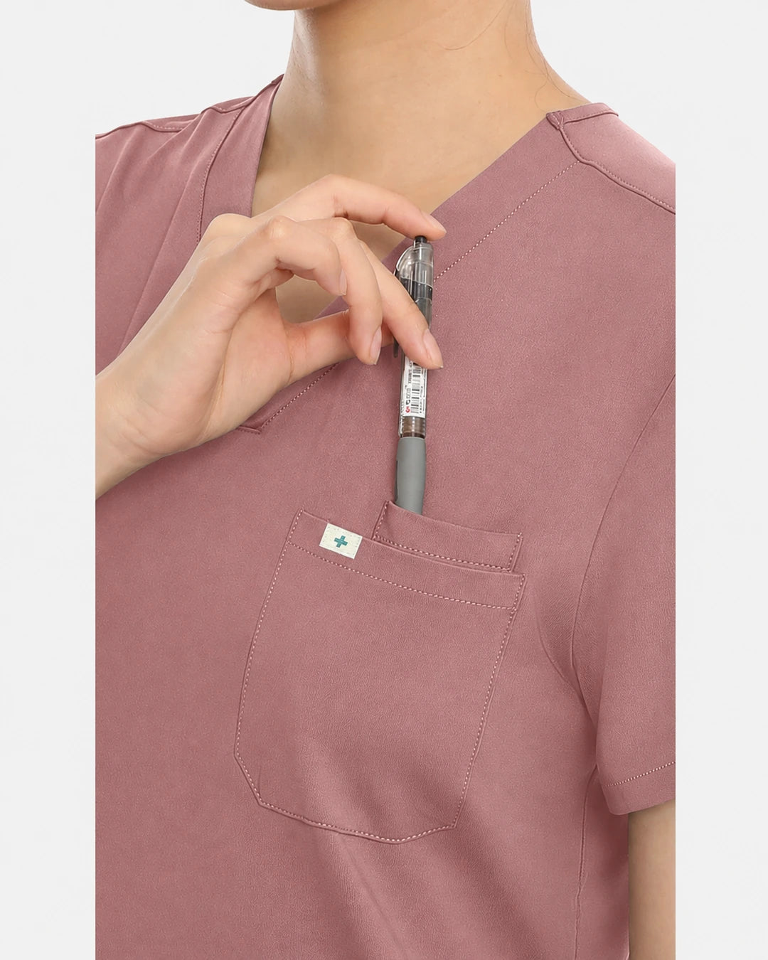 Flesh Pink – Eadflie Women's Classic V-Neck Uniform Top – product image 85