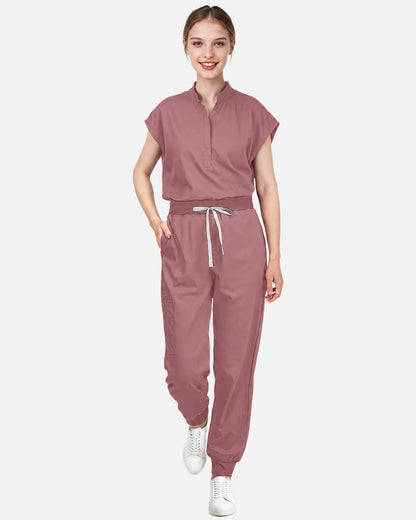 Flesh Pink – Eadflie Women's Tapered Jogger Uniform Pants – Soft Stretch Bottoms – product image 09