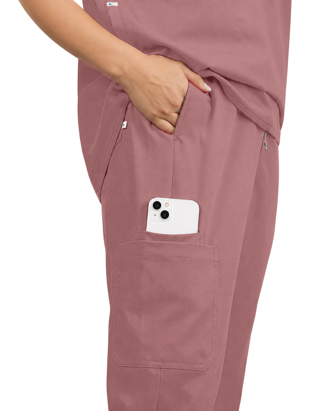 Flesh Pink – Eadflie Women's Tapered Jogger Uniform Pants – Soft Stretch Bottoms – product image 10