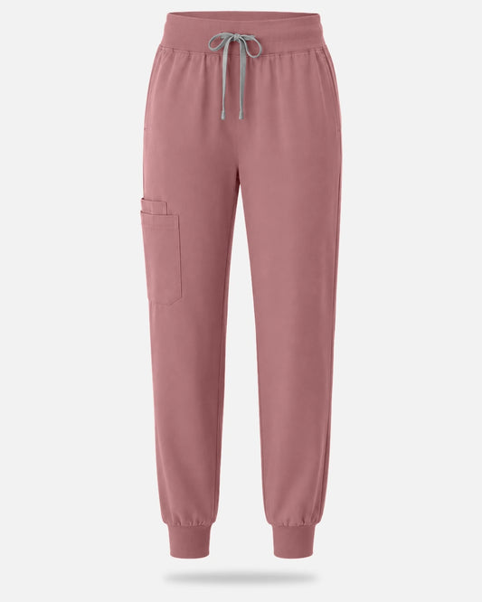 Flesh Pink – Eadflie Women's Tapered Jogger Uniform Pants – Soft Stretch Bottoms – product image 07