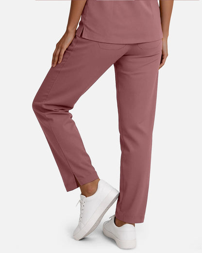 Flesh Pink – Eadflie Women's Woven Straight-Leg Uniform Pants – Structured Tailored Bottoms – product image 41