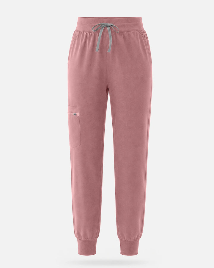 Eadflie Women's Multi-Pocket Jogger Uniform Pants - Flesh Pink