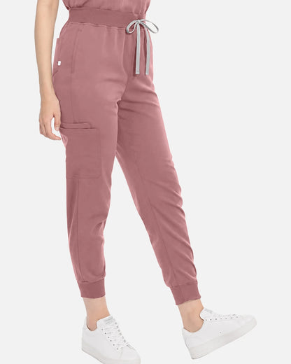 Flesh Pink – Eadflie Women's Tapered Jogger Uniform Pants – Soft Stretch Bottoms – product image 12