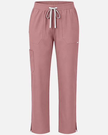 Flesh Pink – Eadflie Women's Woven Straight-Leg Uniform Pants – Structured Tailored Bottoms – product image 36