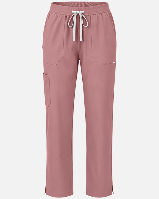 Flesh Pink – Eadflie Women's Woven Straight-Leg Uniform Pants – Structured Tailored Bottoms – product image 36
