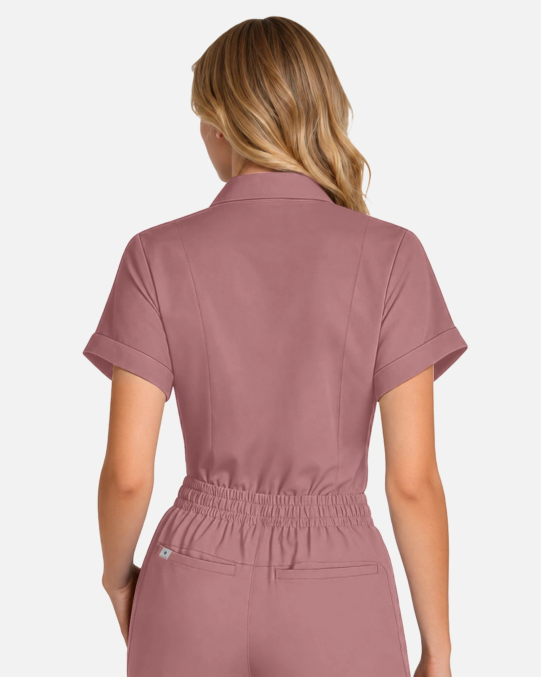 Flesh Pink – Eadflie Women's Split V-Neck Uniform Top – product image 17