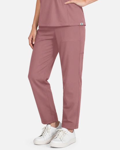 Flesh Pink – Eadflie Women's Slim Fit Tapered Cargo Uniform Pants – product image 17