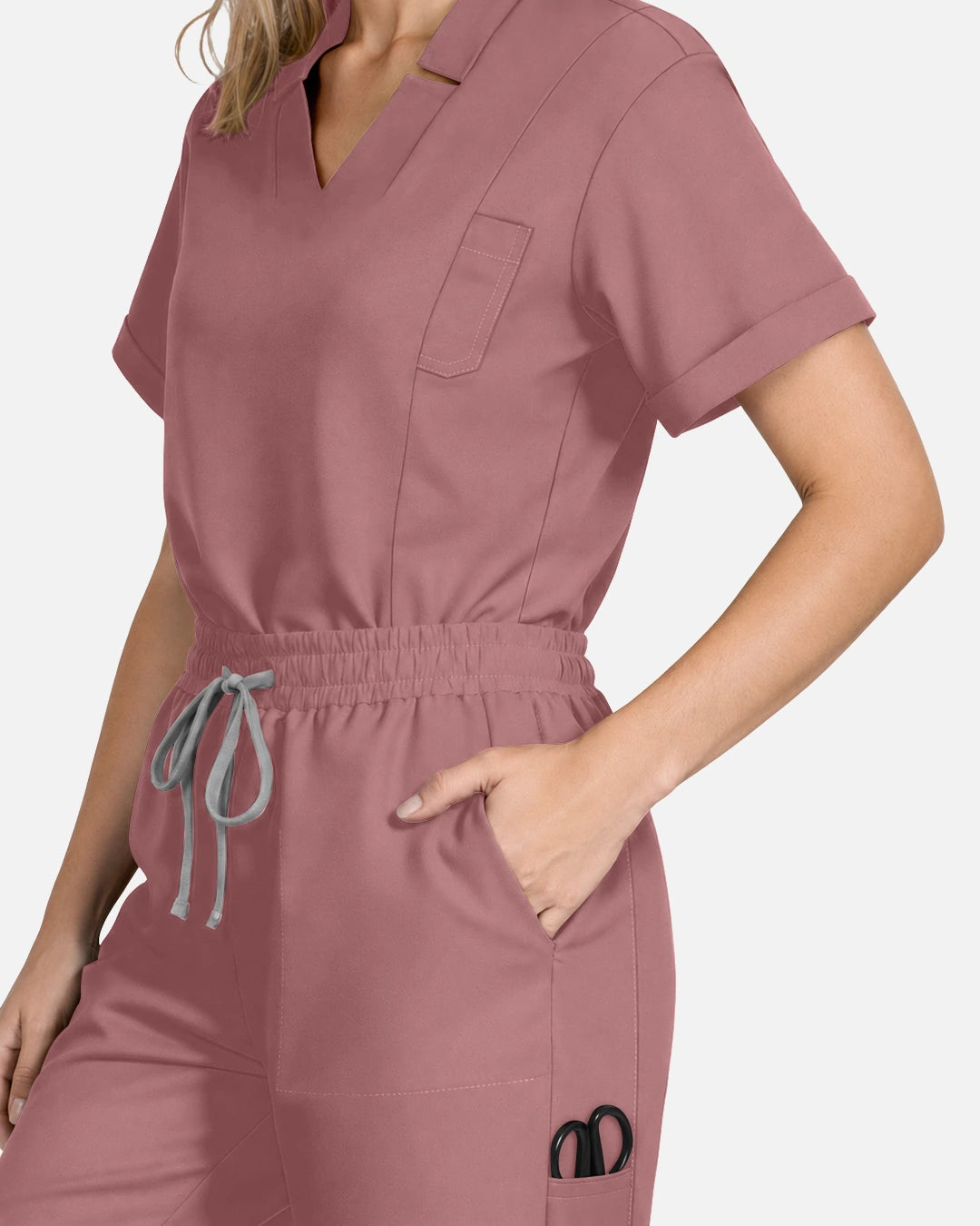 Flesh Pink – Eadflie Women's Slim Fit Tapered Cargo Uniform Pants – product image 18