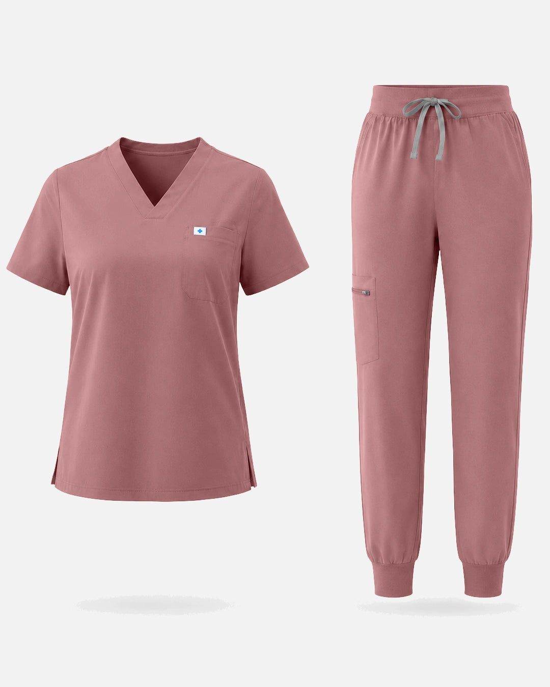 Flesh Pink – Eadflie Women's Classic V-Neck Jogger Uniform Set – product image 129