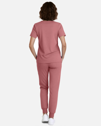 Flesh Pink – Eadflie Women's Classic V-Neck Jogger Uniform Set – product image 132