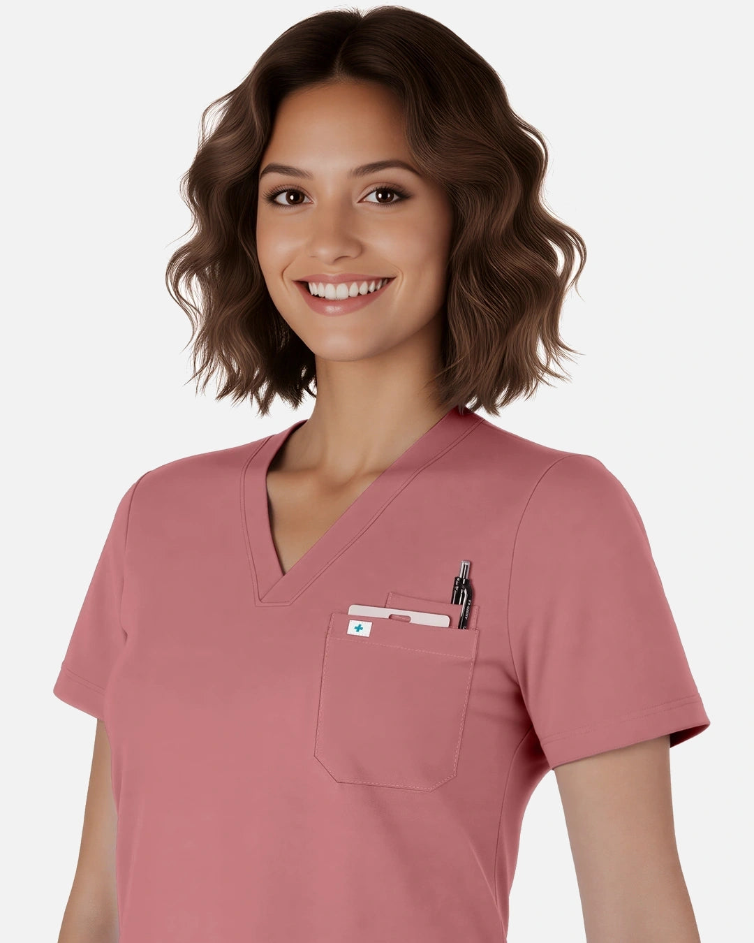 Flesh Pink – Eadflie Women's Classic V-Neck Jogger Uniform Set – product image 134