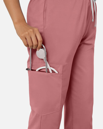 Flesh Pink – Eadflie Women's Classic V-Neck Jogger Uniform Set – product image 135