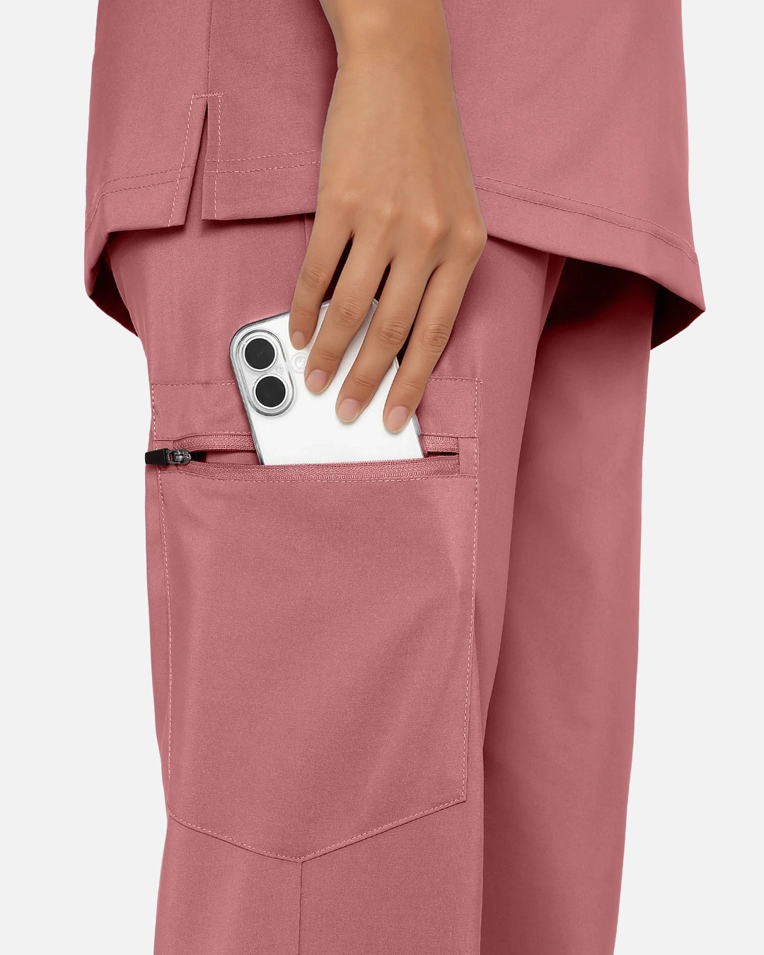 Flesh Pink – Eadflie Women's Classic V-Neck Jogger Uniform Set – product image 136