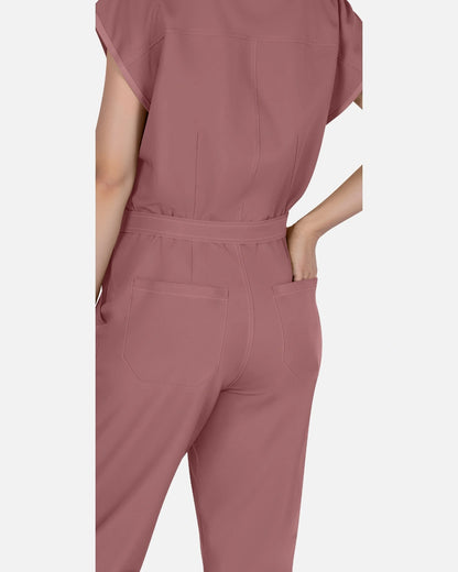 Flesh Pink – Eadflie Women's Zip-Front Uniform Jumpsuit – Sleeveless Stretch One-Piece – product image 16