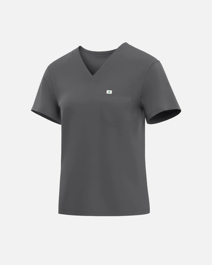Heather Grey – Eadflie Women's Classic V-Neck Uniform Top – product image 31