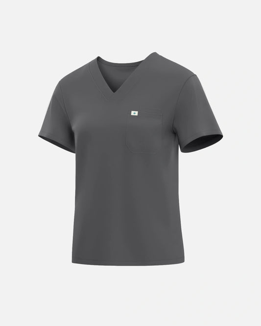 Heather Grey – Eadflie Women's Classic V-Neck Uniform Top – product image 31
