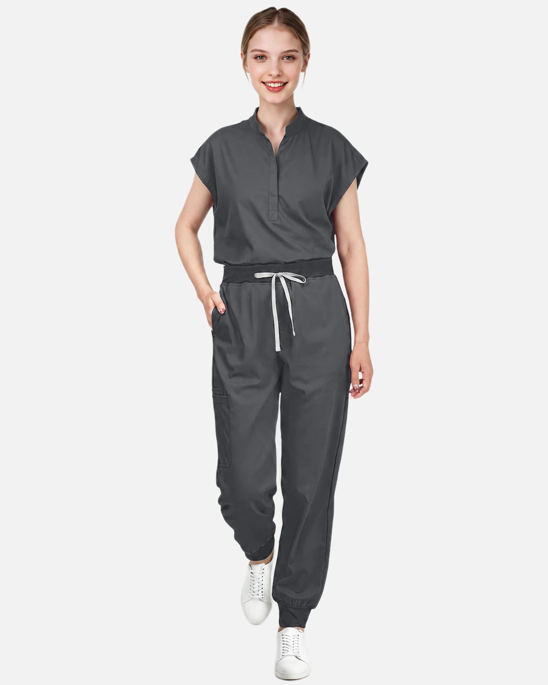 Heather Grey – Eadflie Women's Tapered Jogger Uniform Pants – Soft Stretch Bottoms – product image 51