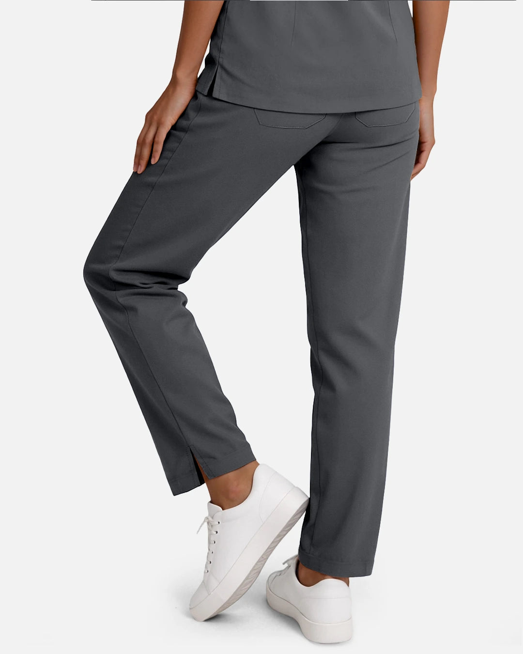 Heather Grey – Eadflie Women's Woven Straight-Leg Uniform Pants – Structured Tailored Bottoms – product image 20