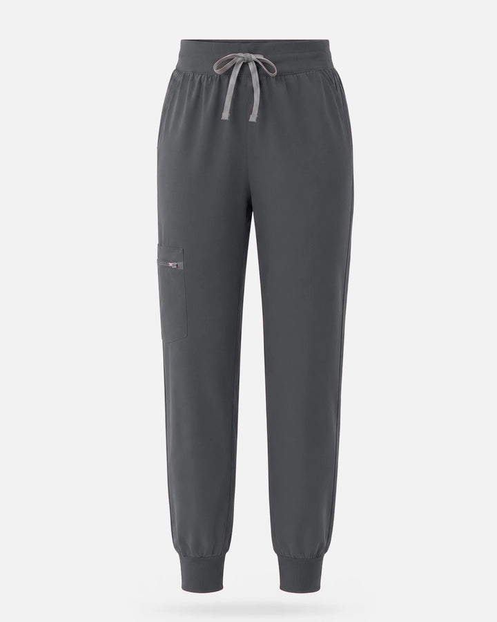 Eadflie Women's Multi-Pocket Jogger Uniform Pants - Heather Grey