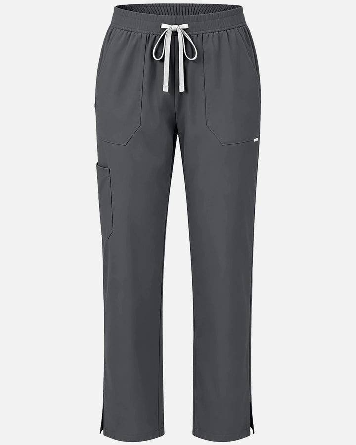 Eadflie Women's Woven Straight-Leg Uniform Pants – Structured Tailored Bottoms - Heather Grey