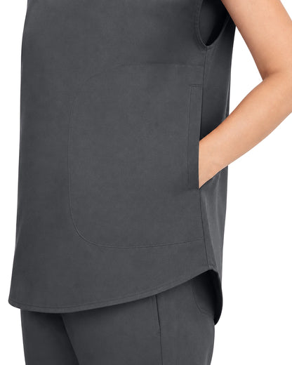 Heather Grey – Eadflie Women's Sleeveless Mandarin Collar Uniform Top – product image 95